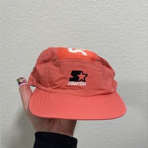 STARTER Coral Pink Five-Panel Camp Hat